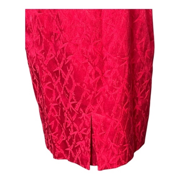 EUC Maggy London red jacquard ruffle trim dress | size 12 - Picture 7 of 8